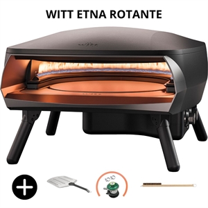 Witt Etna Rotante Pizza ovn - Sort inkl. gasregulator + pizzaspade + Pizzabørste